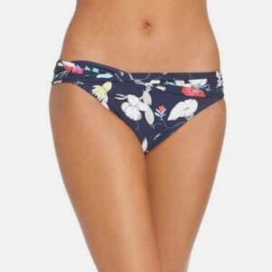 Seafolly Flower Festival Hipster Bikini Bottom Swim Indigo Floral Blue 10 M